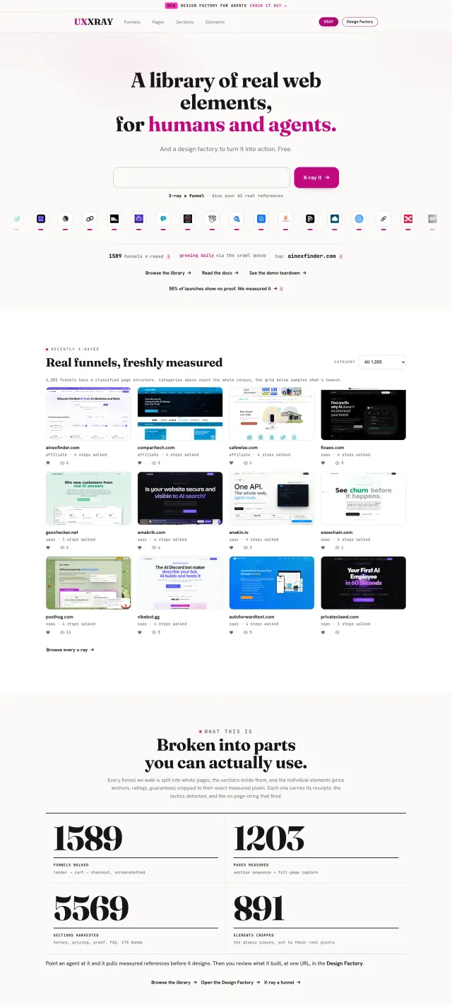 Full page capture of uxxray.com